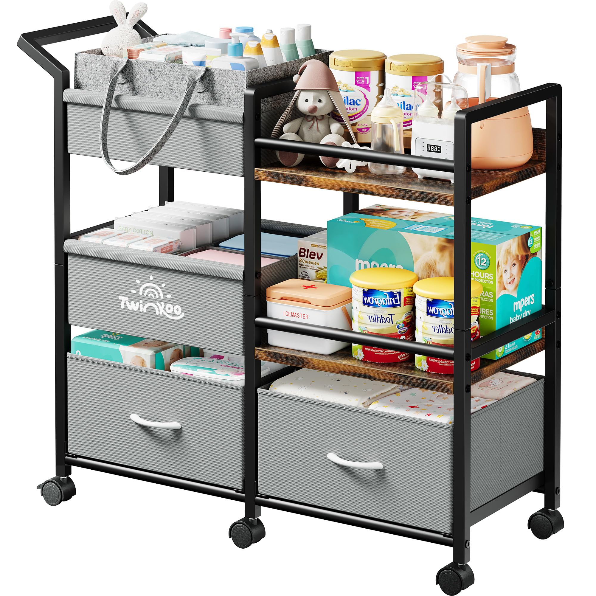 Twinkoo baby diaper caddy top basket for on-the-go changes
