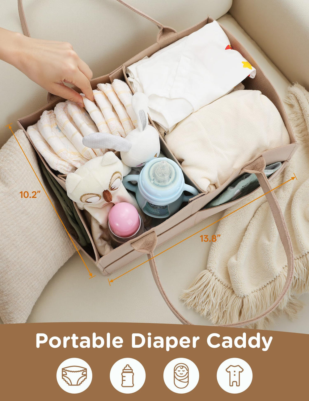 Twinkoo baby shower gift-ready diaper caddy organizer