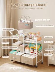 Twinkoo detachable diaper basket doubles as mobile changing station