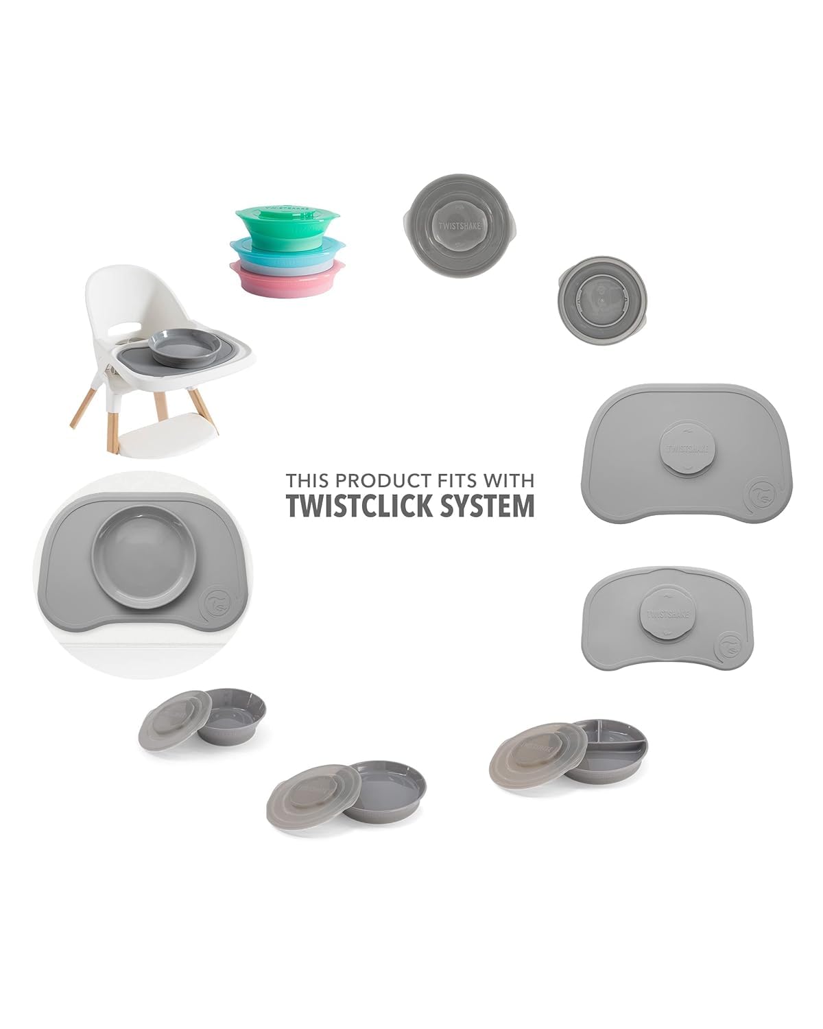 TWISTSHAKE bowl with colorful accents keeps mealtime visually engaging.