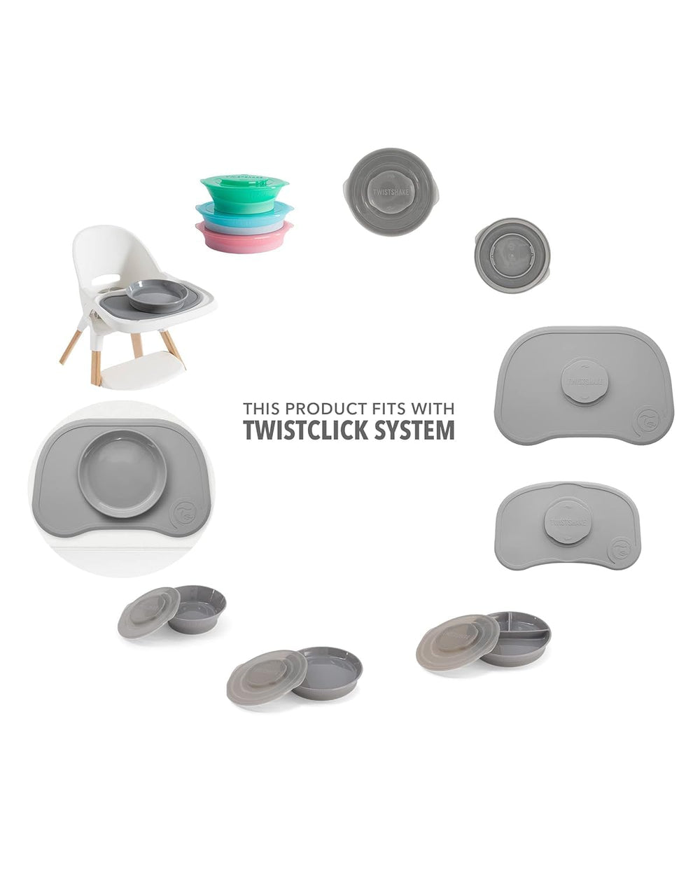 TWISTSHAKE bowl with colorful accents keeps mealtime visually engaging.