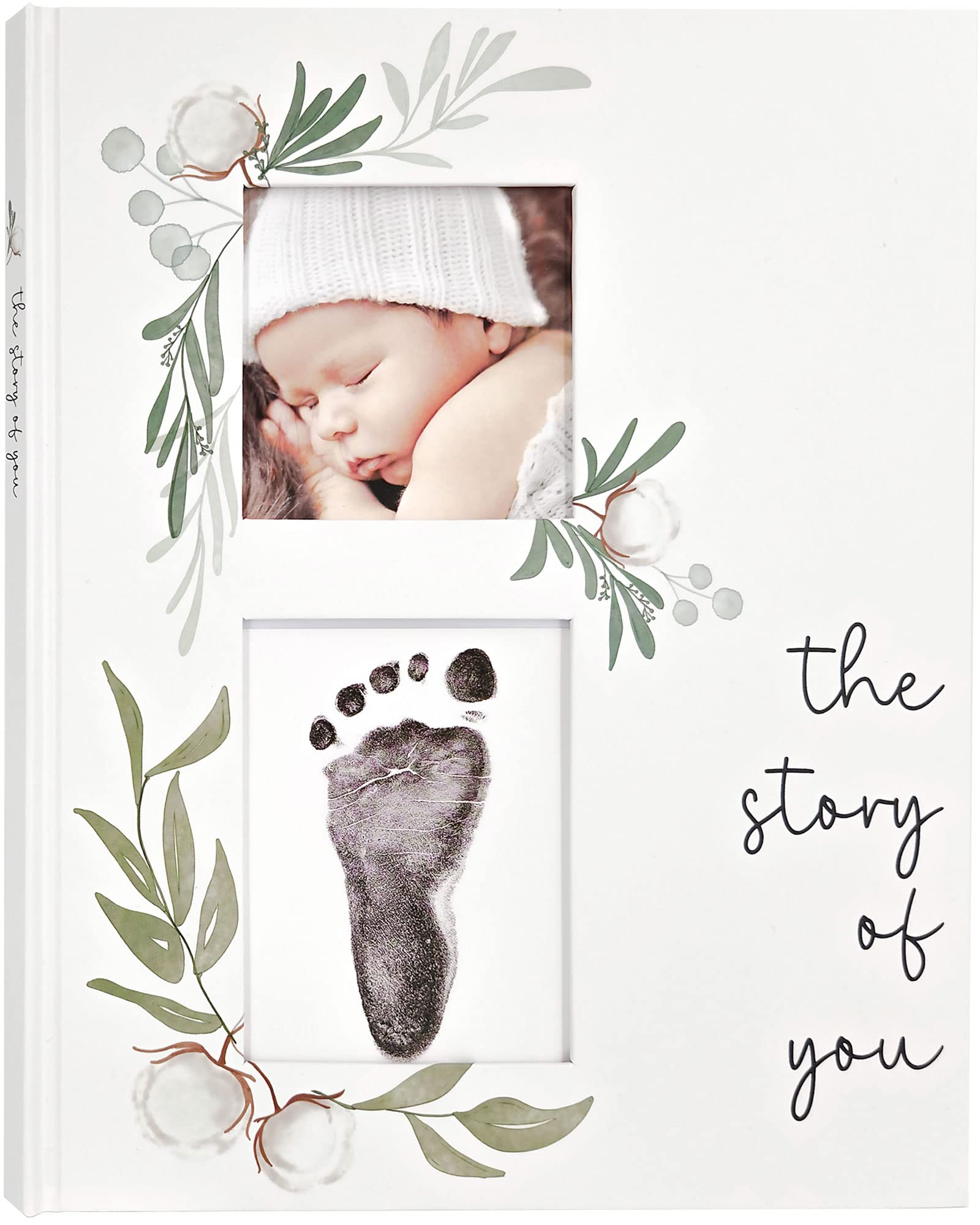 Two Little Dinos baby book cover featuring photo personalization for a cherished keepsake.