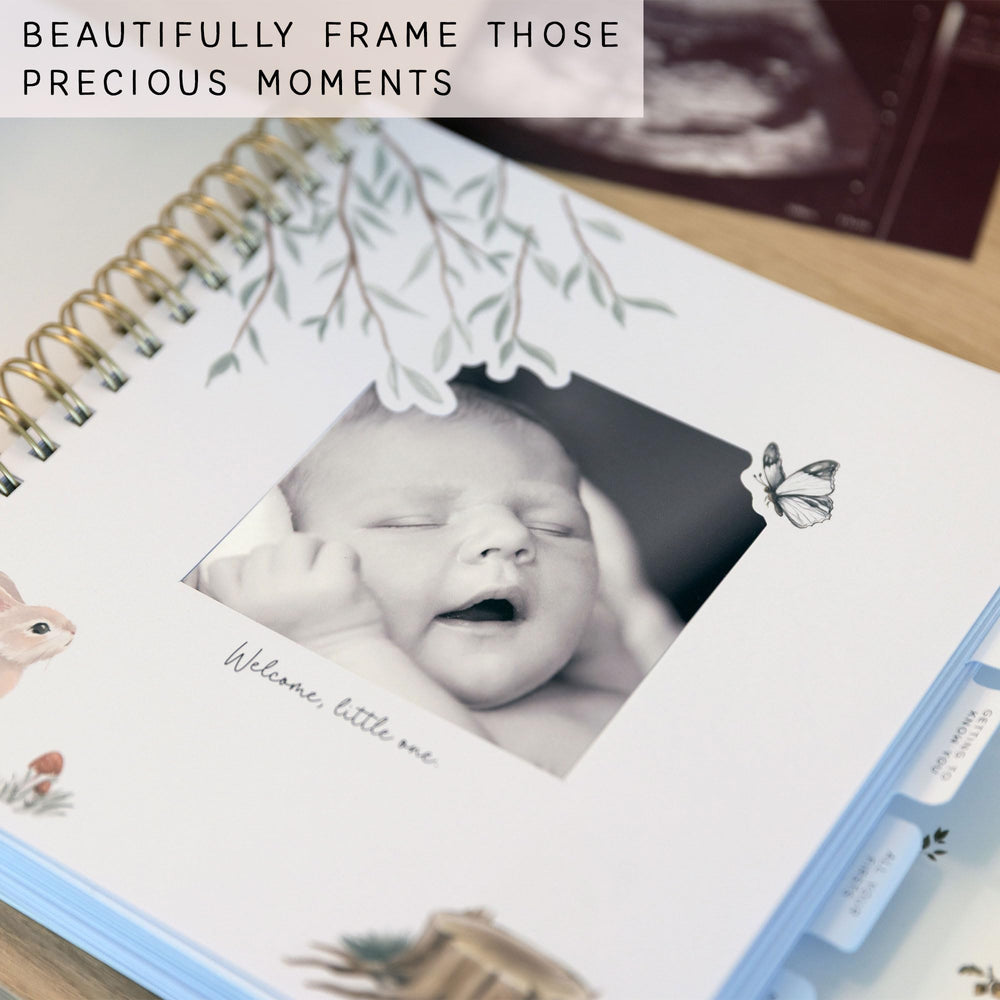 Journaling pages in Two Little Dinos memory book simplify milestone recording