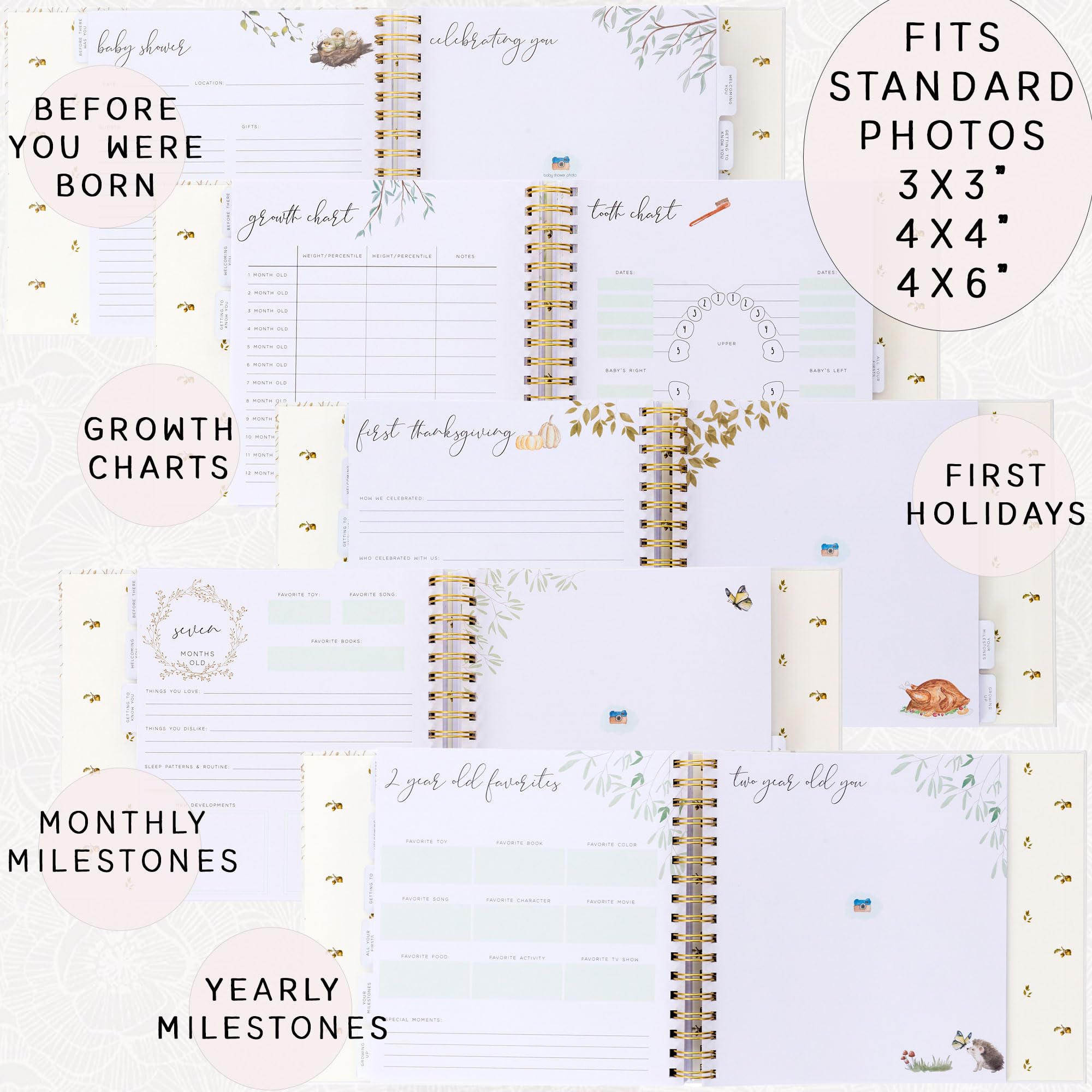 Keepsake pockets in Two Little Dinos memory book hold mementos safely