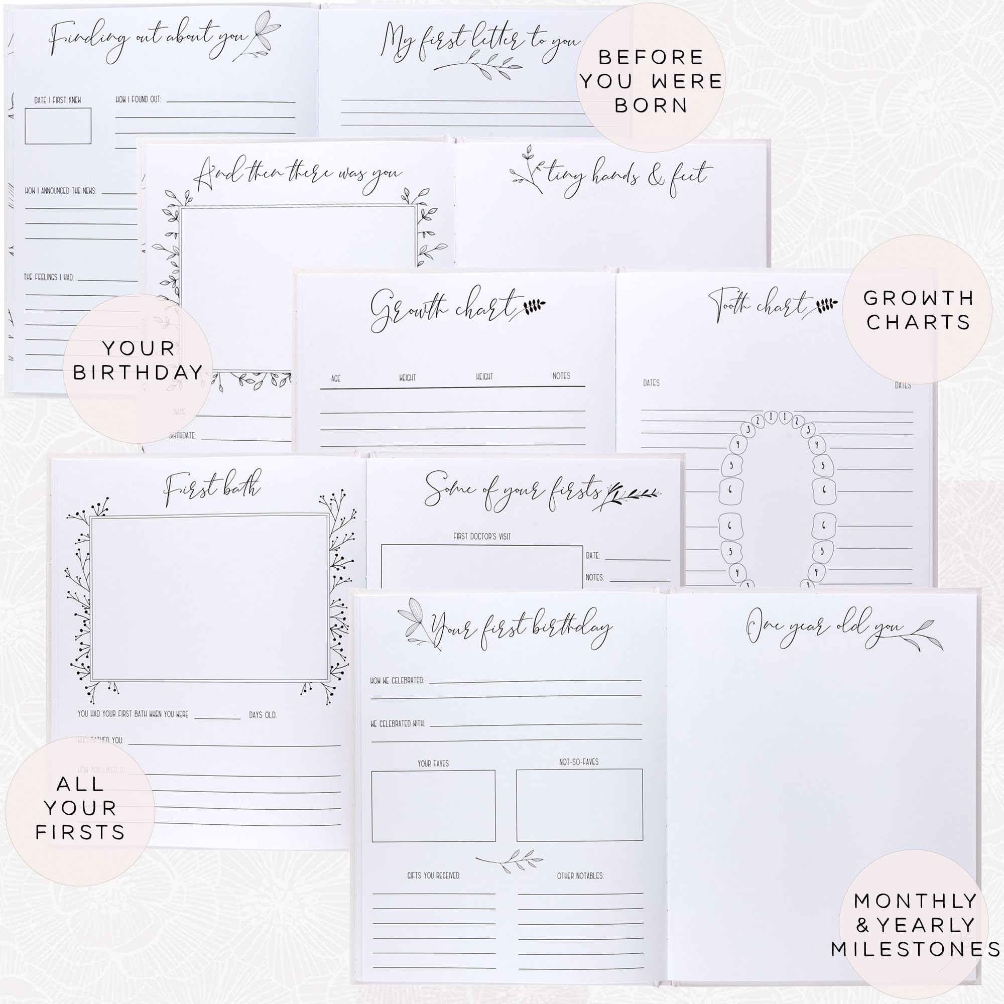 Two Little Dinos minimalist design keeps pages calm and timeless for any nursery.