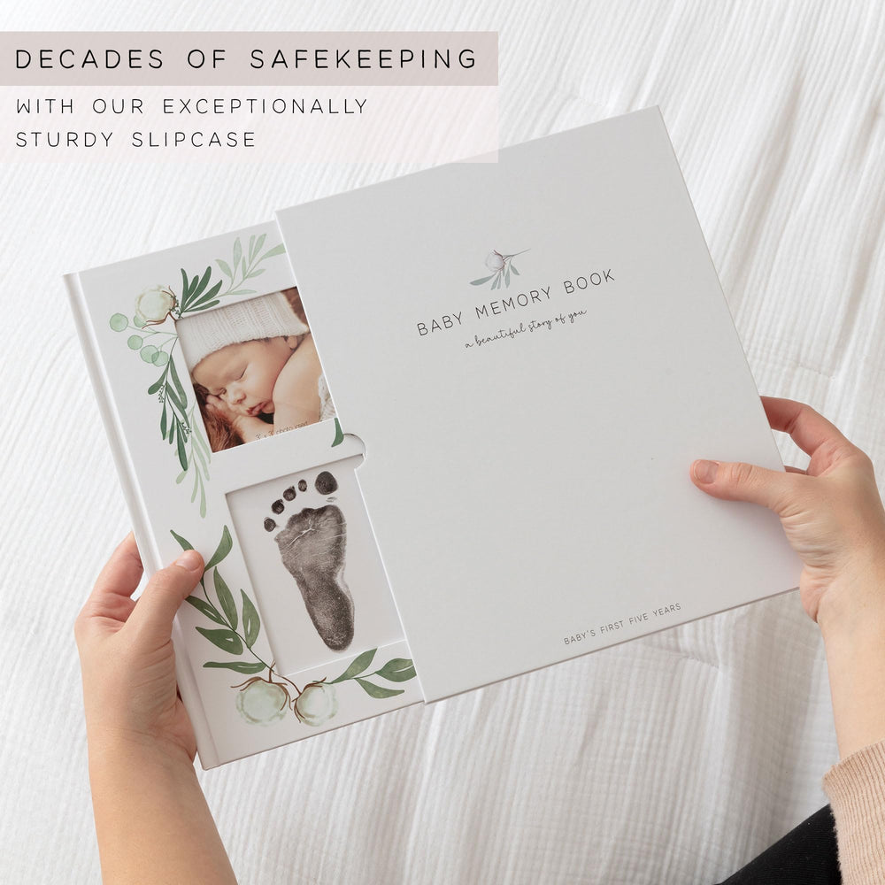 Two Little Dinos personalized cover adds a baby photo for a one-of-a-kind keepsake.