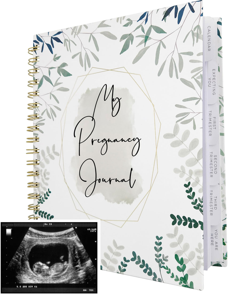 Two Little Dinos pregnancy journal cover with premium hardcover for lasting memories.