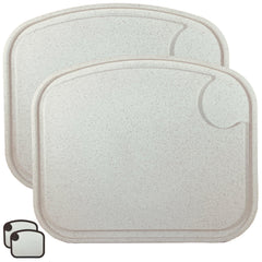 Two Peas kid plates with cutting board surface in white, ideal for meal prep and serving