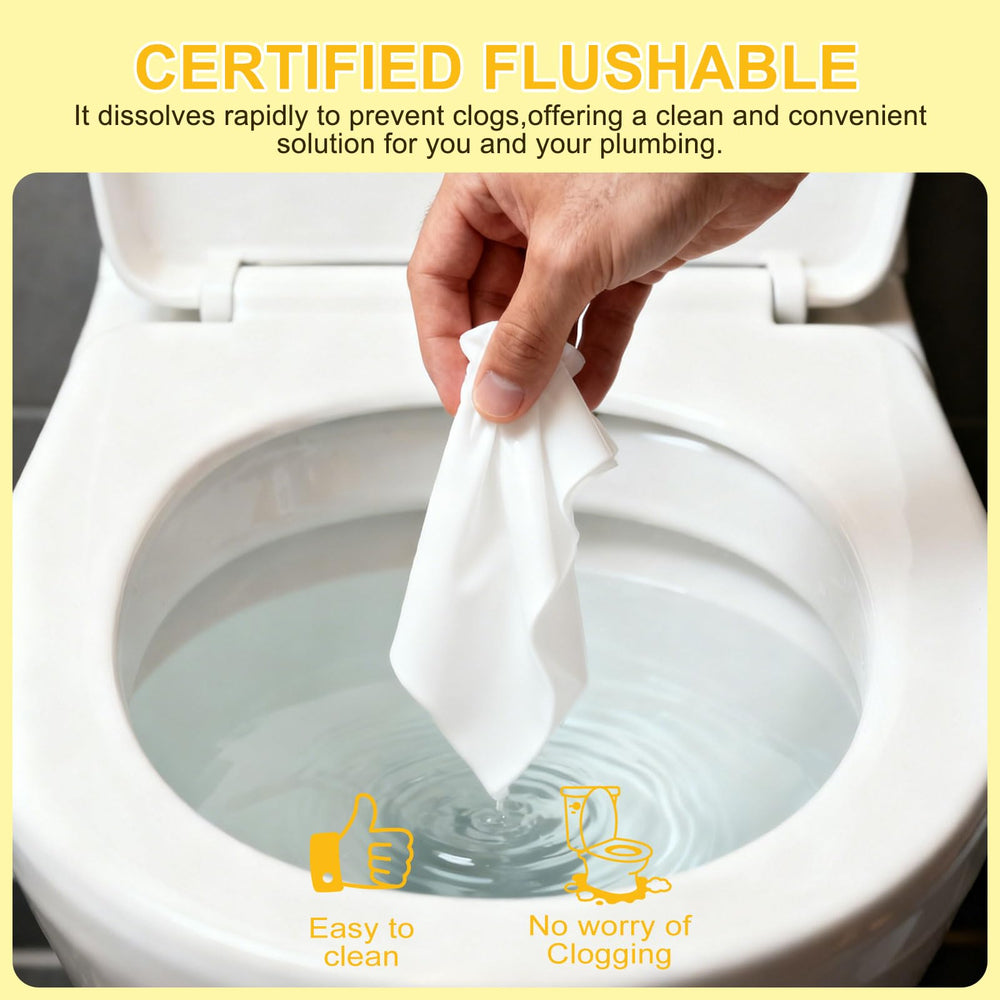 twoworld flushable wipes designed for quick, gentle cleansing on the go.
