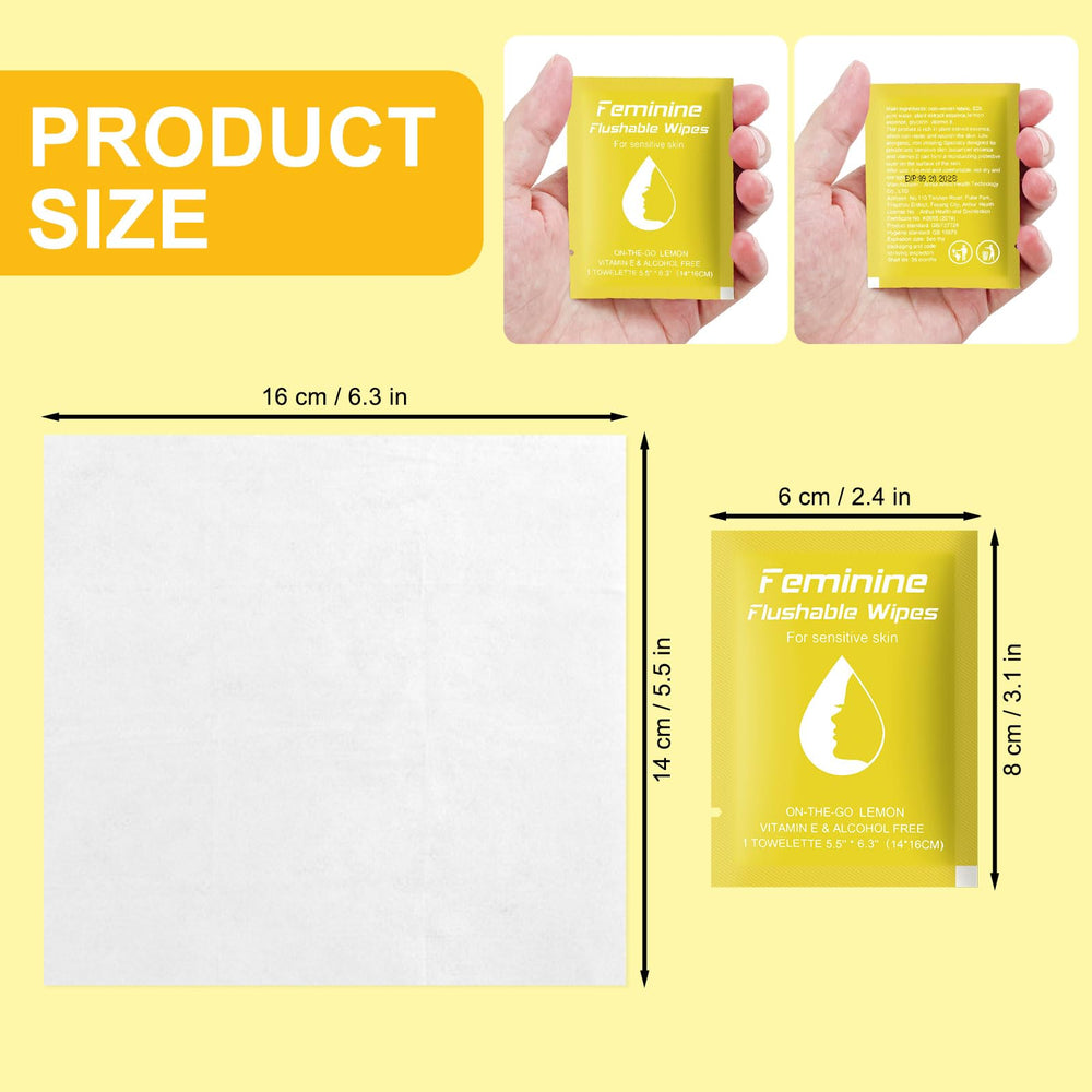 twoworld Feminine Wipes lemon individual wrappers ensure hygienic on-the-go care.