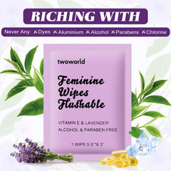 Twoworld flushable wipes 50-count, portable and convenient.