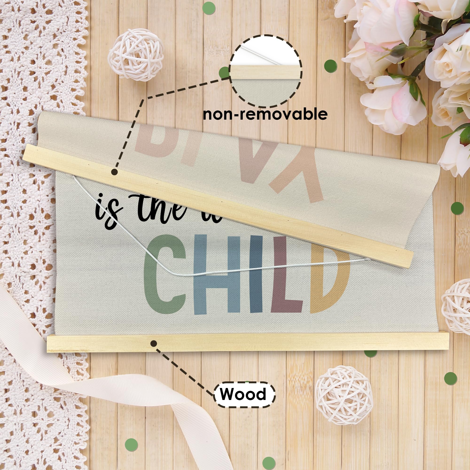 TWRVI wood frame poster hanger folds for easy, space-saving storage.