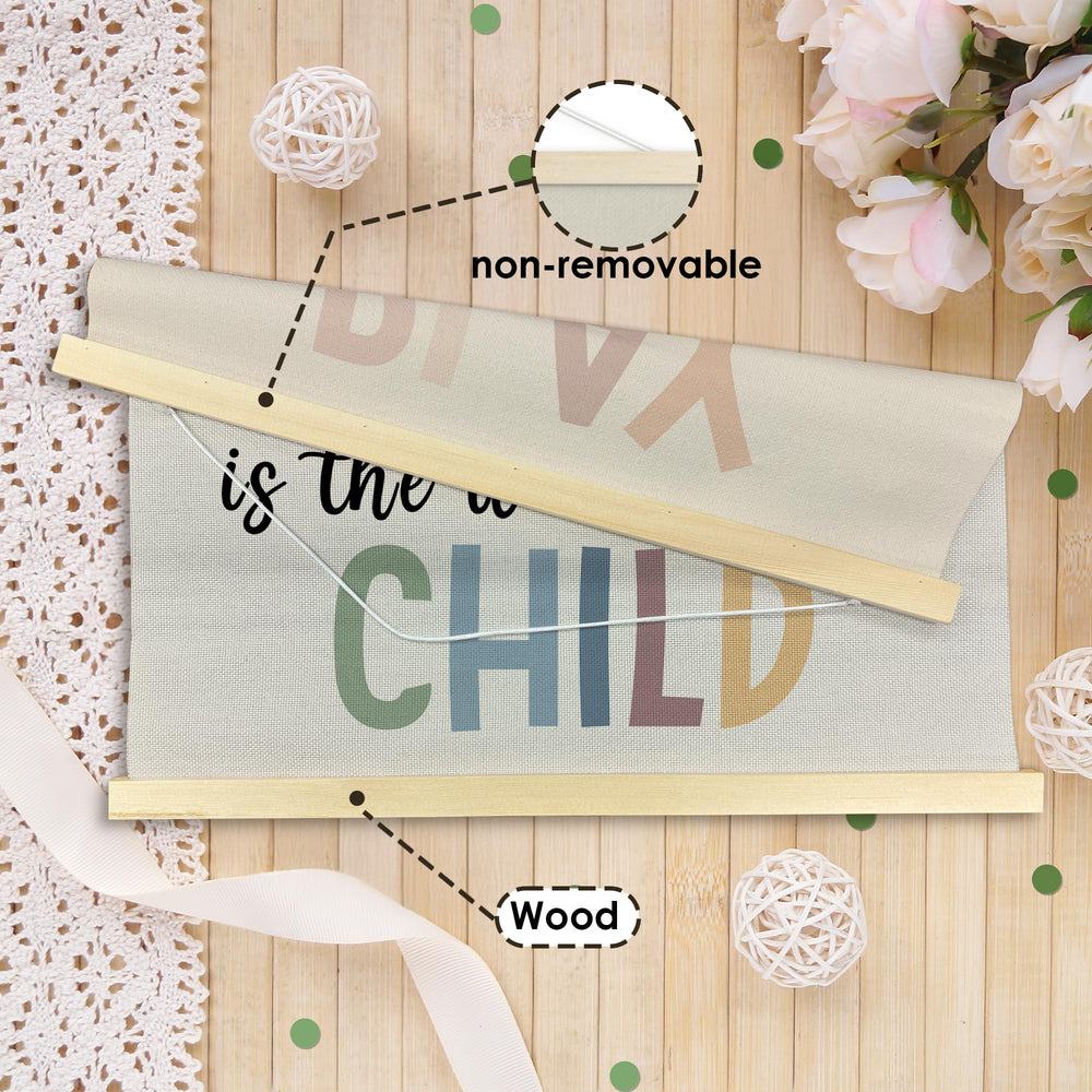 TWRVI wood frame poster hanger folds for easy, space-saving storage.