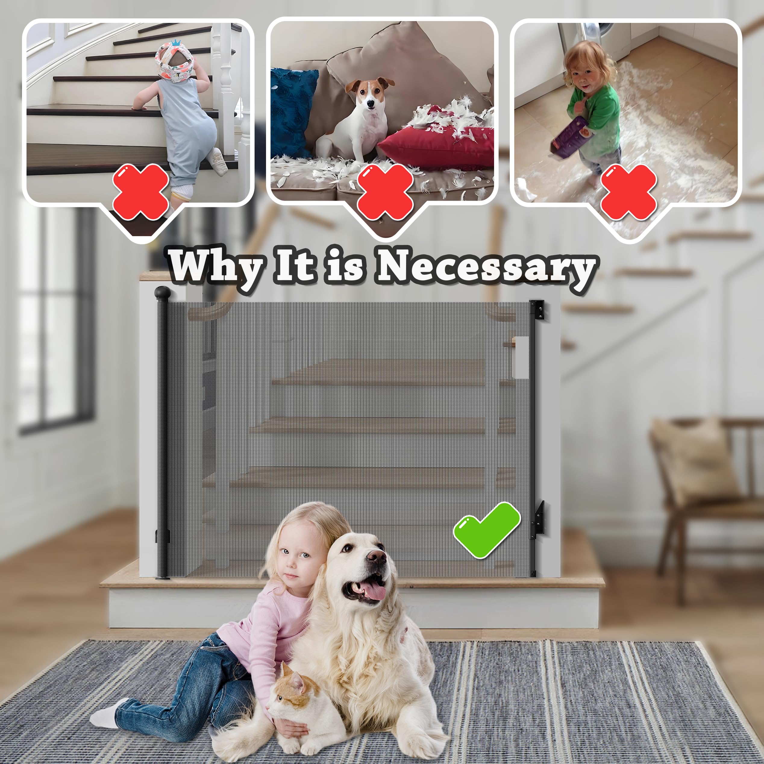 TXTLDB dog gate suitable for indoor and outdoor use on doorways
