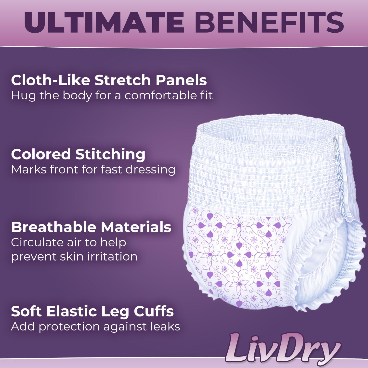 LivDry L leak-barrier cuff keeps you dry while moving or sleeping