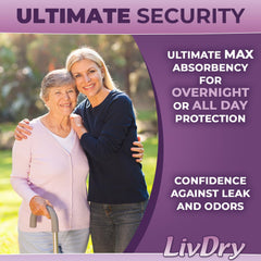 LivDry L soft cloth-like material for comfortable, skin-friendly wear