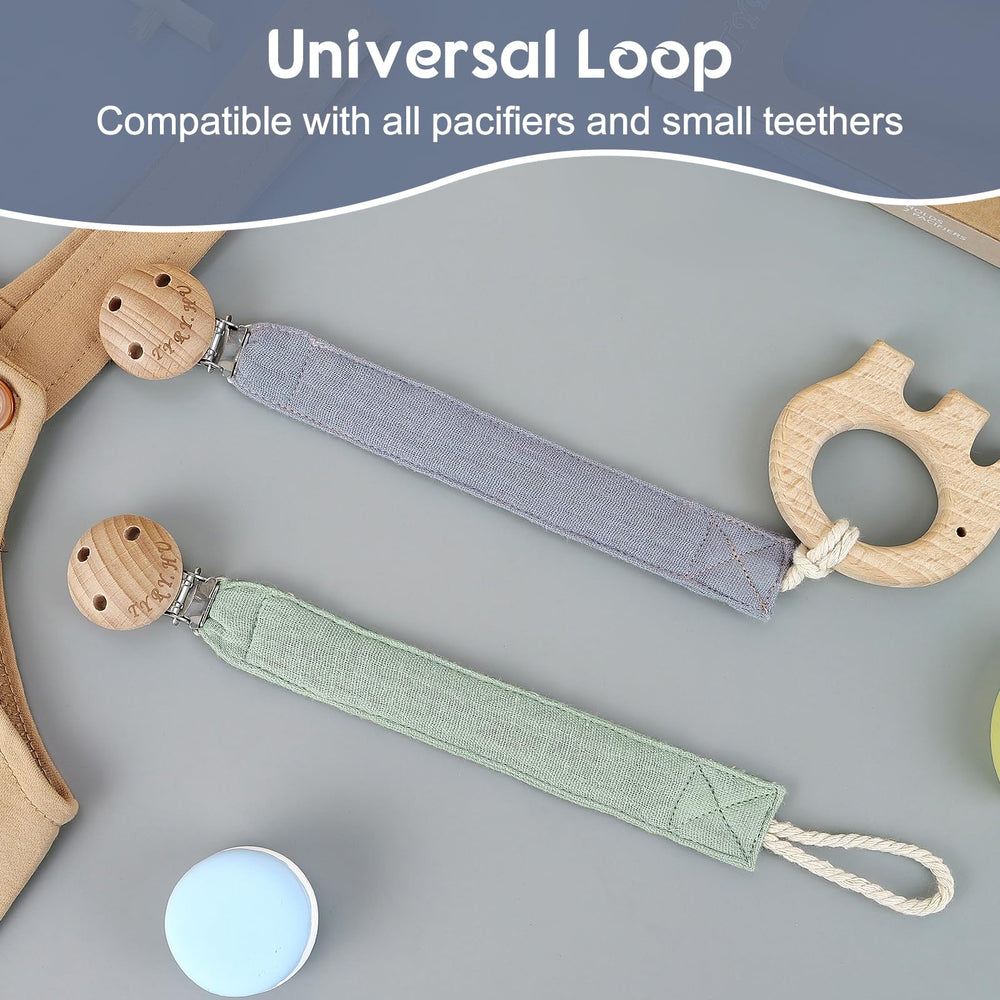 TYRY.HU Ribbon Pacifier Clip on clothing keeps pacifiers accessible during outings.