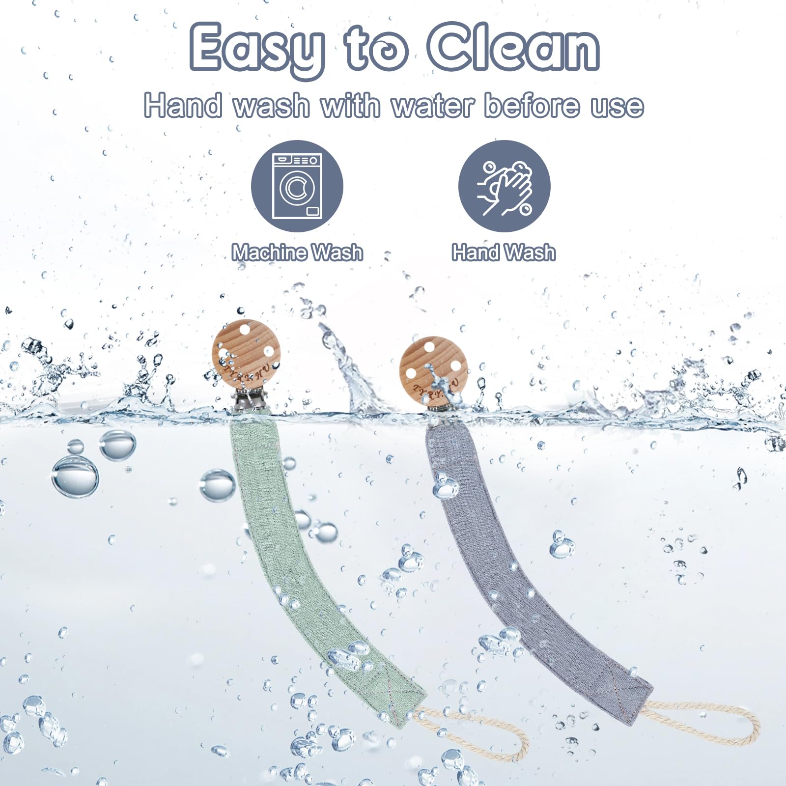 TYRY.HU Ribbon Pacifier Clip packaging-ready set, ideal for gifting and registries.