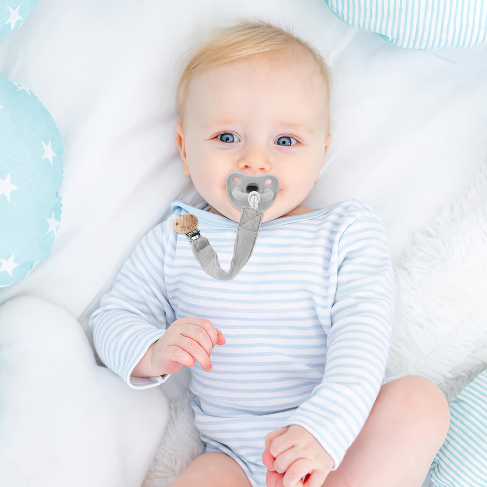 TYRY.HU Ribbon Pacifier Clip Holder gift-ready newborn essential set