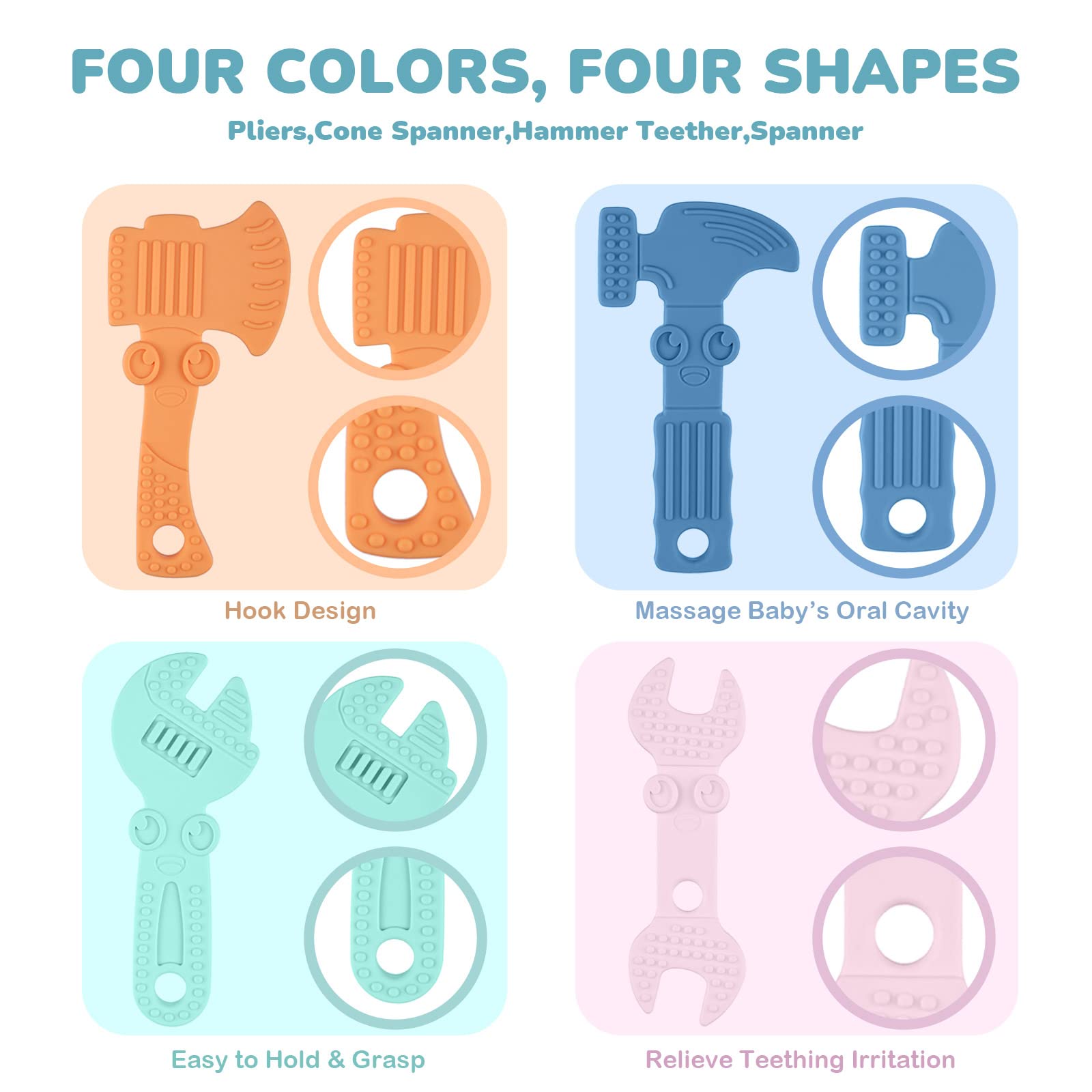 TYRY.HU soft textured teether offers varied surfaces for chewing.