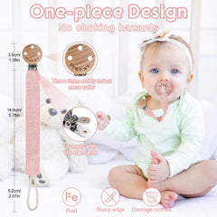 TYRY.HU Ribbon Pacifier Clip Pink Clip Detail: soft webbing and secure attachment.