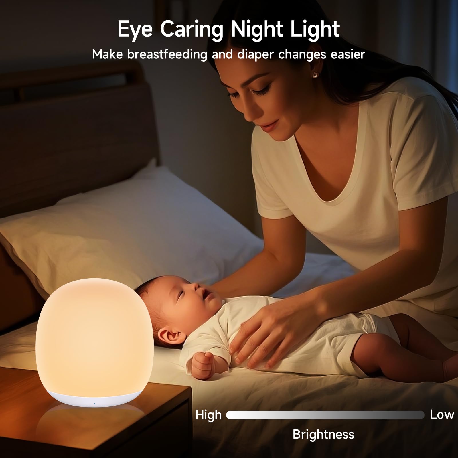 Tyute BPA-free silicone night light safe for kids' rooms.