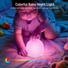 Tyute night light featuring touch control for quick color and brightness changes.