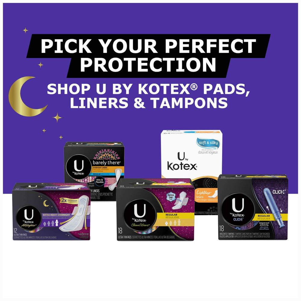 U by Kotex AllNighter soft sides provide comfortable night-long wear.