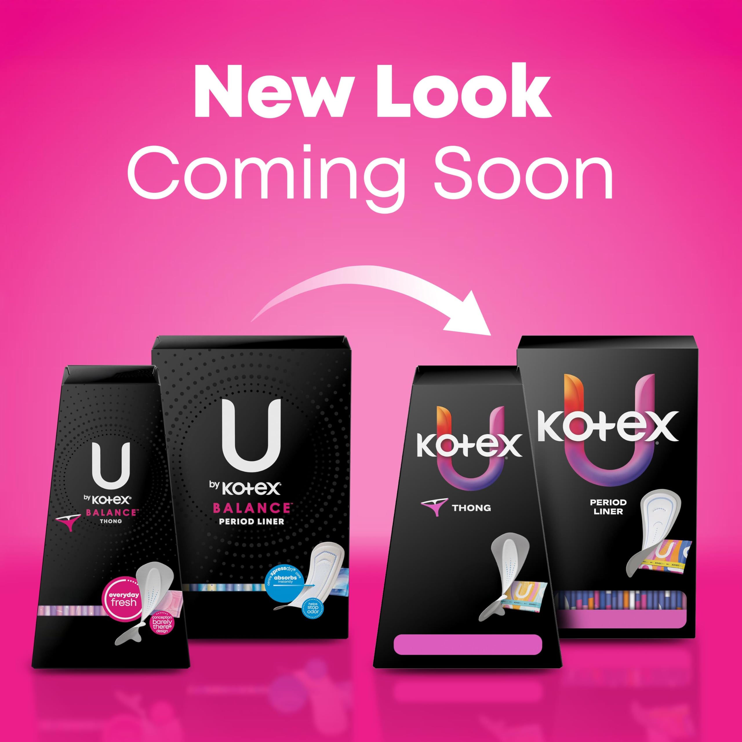 U by Kotex Balance daily liner close-up shows light absorbency and thin, flexible material