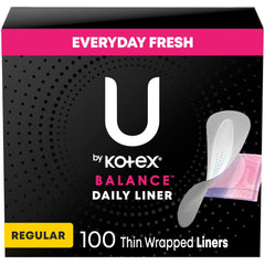 U by Kotex Balance daily liner wrapped for on-the-go freshness and discreet use