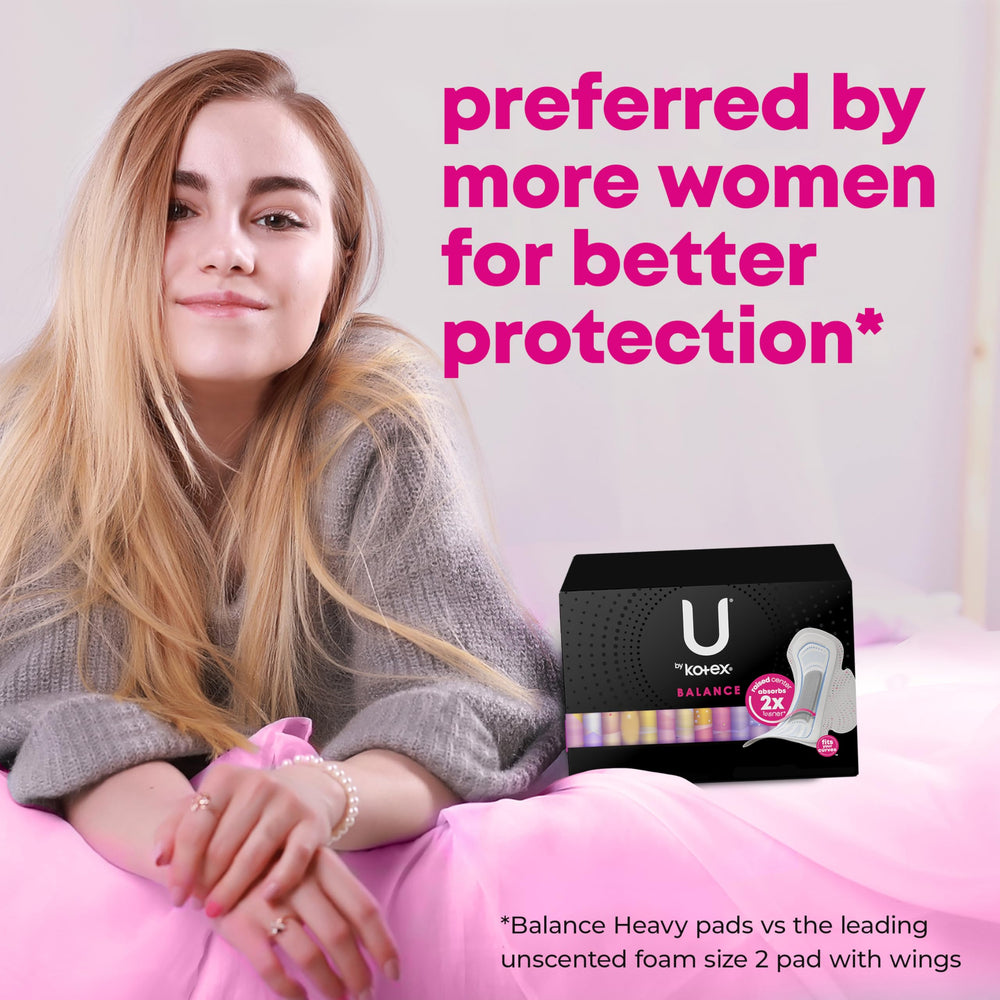 U by Kotex Balance Overnight Pad skin-friendly and fragrance-free