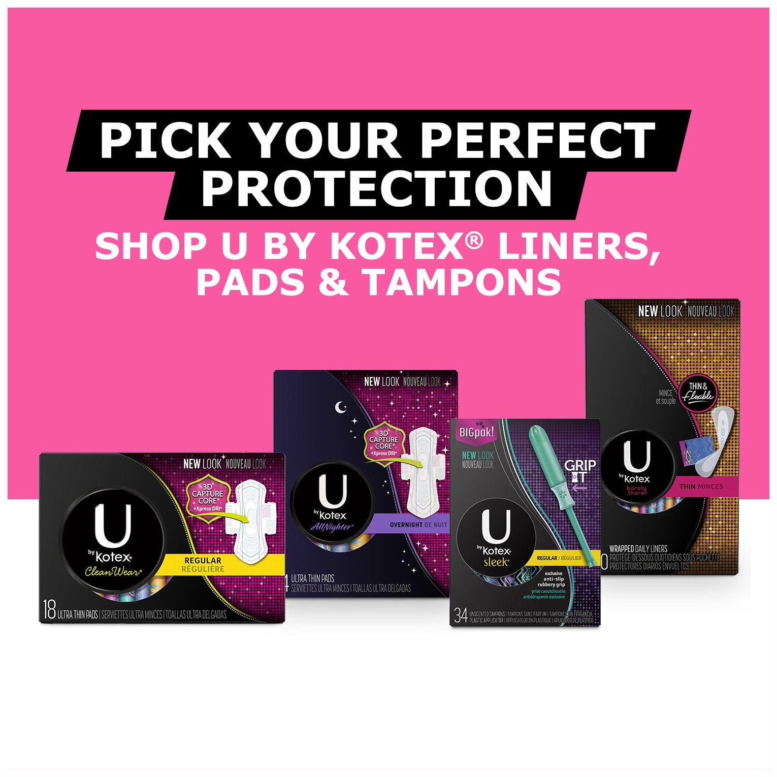 Individually wrapped Barely There liners keep protection ready for on-the-go.