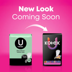 U by Kotex Clean & Secure pantiliner Xpress-Dri core for instant absorption.