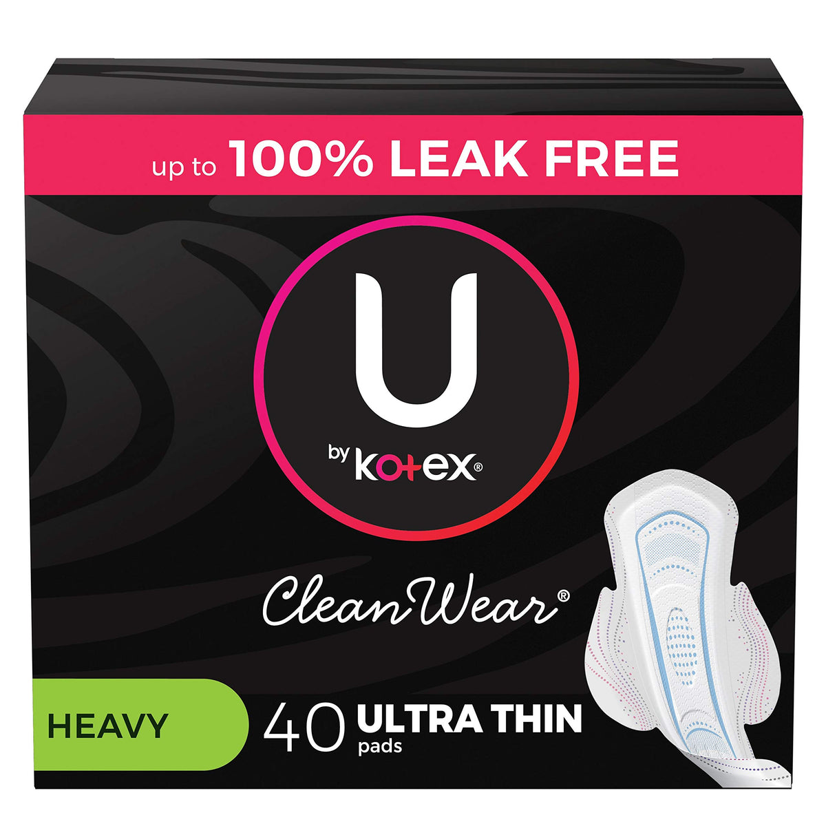 U by Kotex CleanWear Ultra Thin Pad with Wings for secure daily protection.