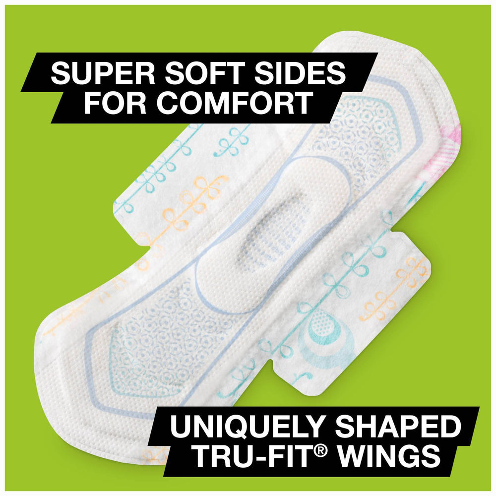 Soft sides of U by Kotex CleanWear pads for everyday comfort