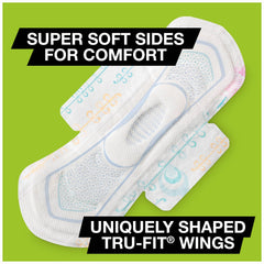 Soft sides of U by Kotex CleanWear pads for everyday comfort