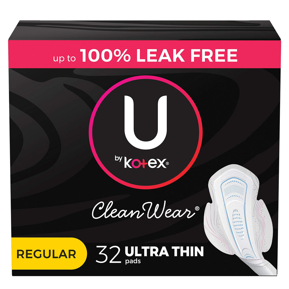 U by Kotex CleanWear Ultra Thin Pads with Wings, front view, secure comfortable protection
