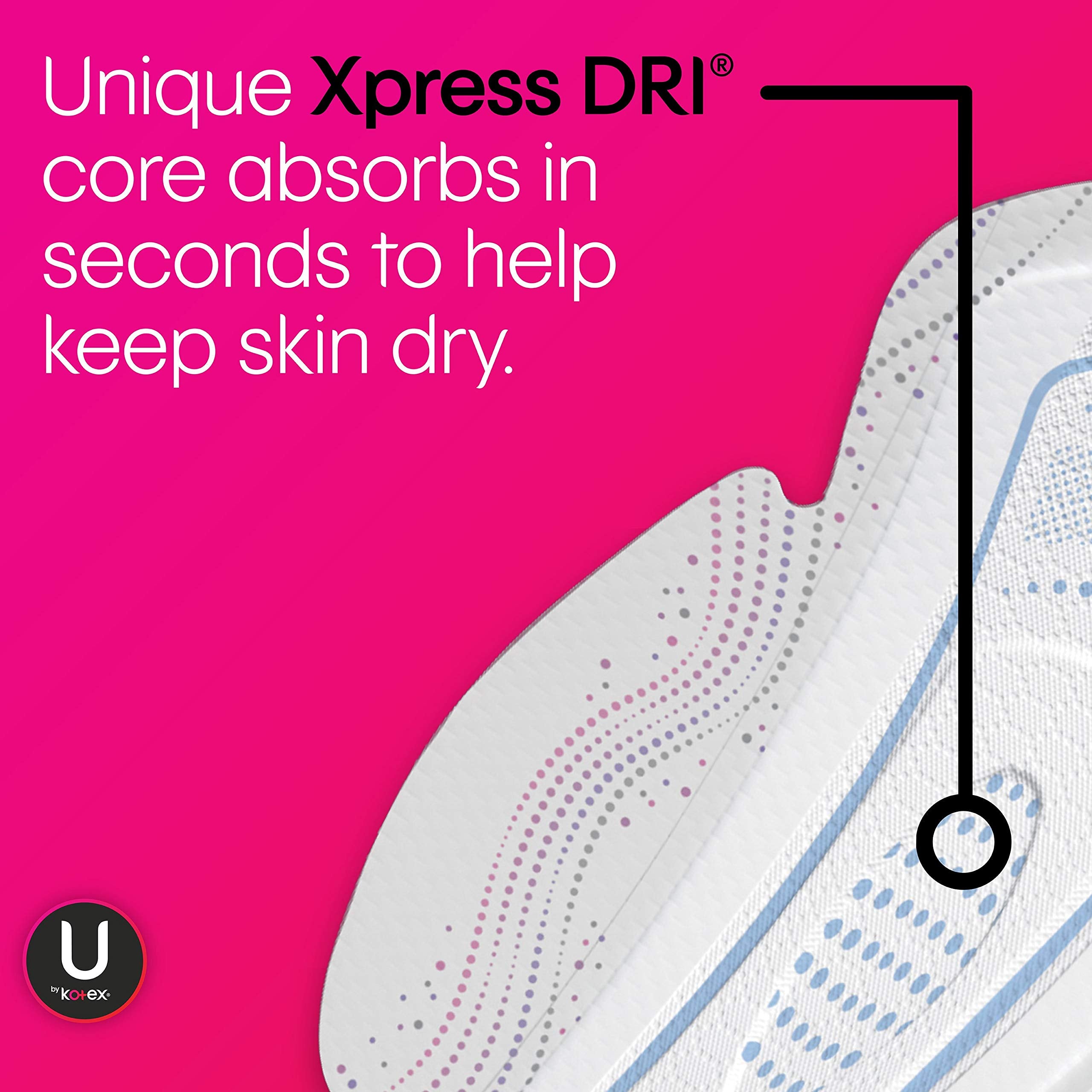 U by Kotex CleanWear Tru-Fit wings design keeps pad in place