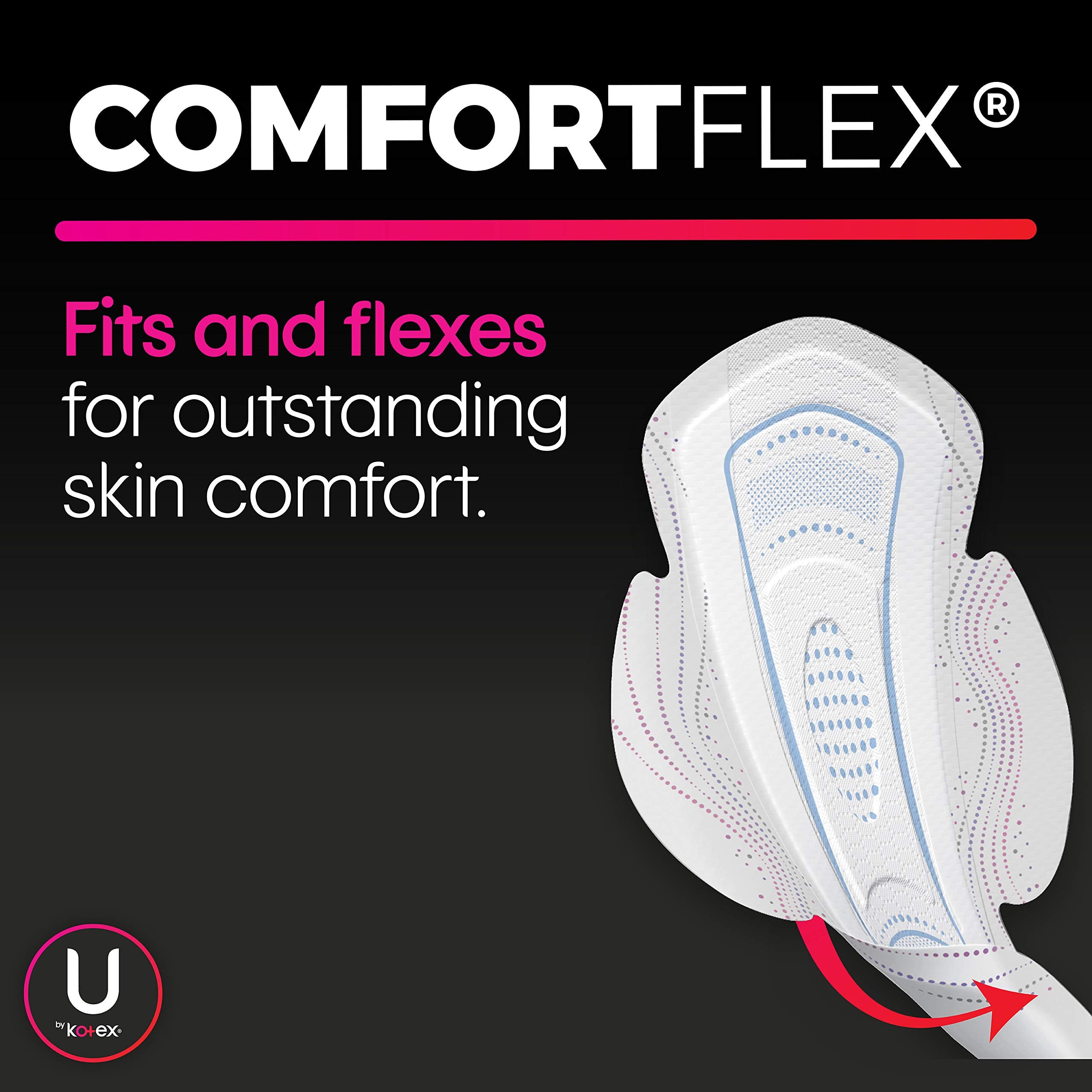Unwrapped closeup of U by Kotex CleanWear Ultra Thin Pads with Wings for discreet wear