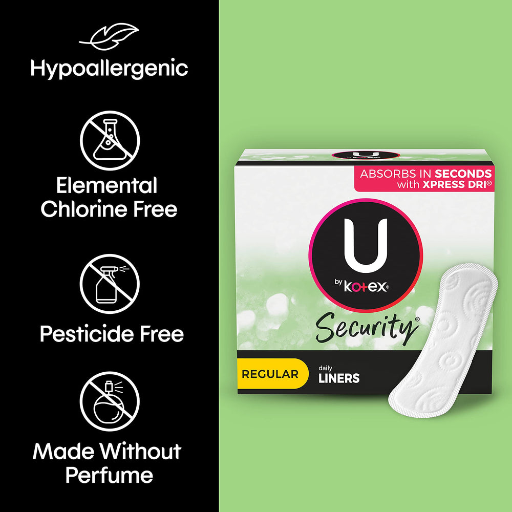 U by Kotex Lightdays daily wear liner for light protection and freshness