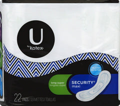 U by Kotex Security Maxi Pad long super for heavy flow days with breathable cottony-soft cover