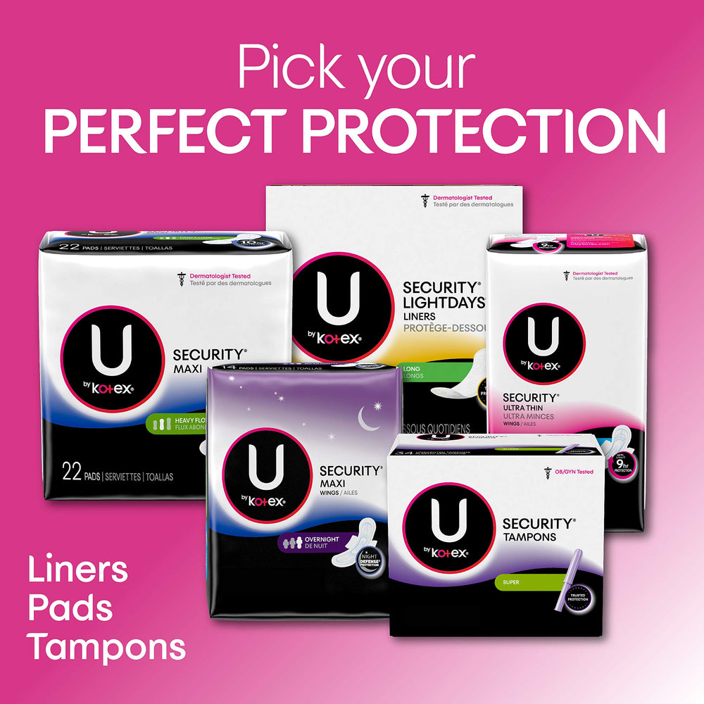 Fast absorption of U by Kotex Ultra Thin Pads with Wings