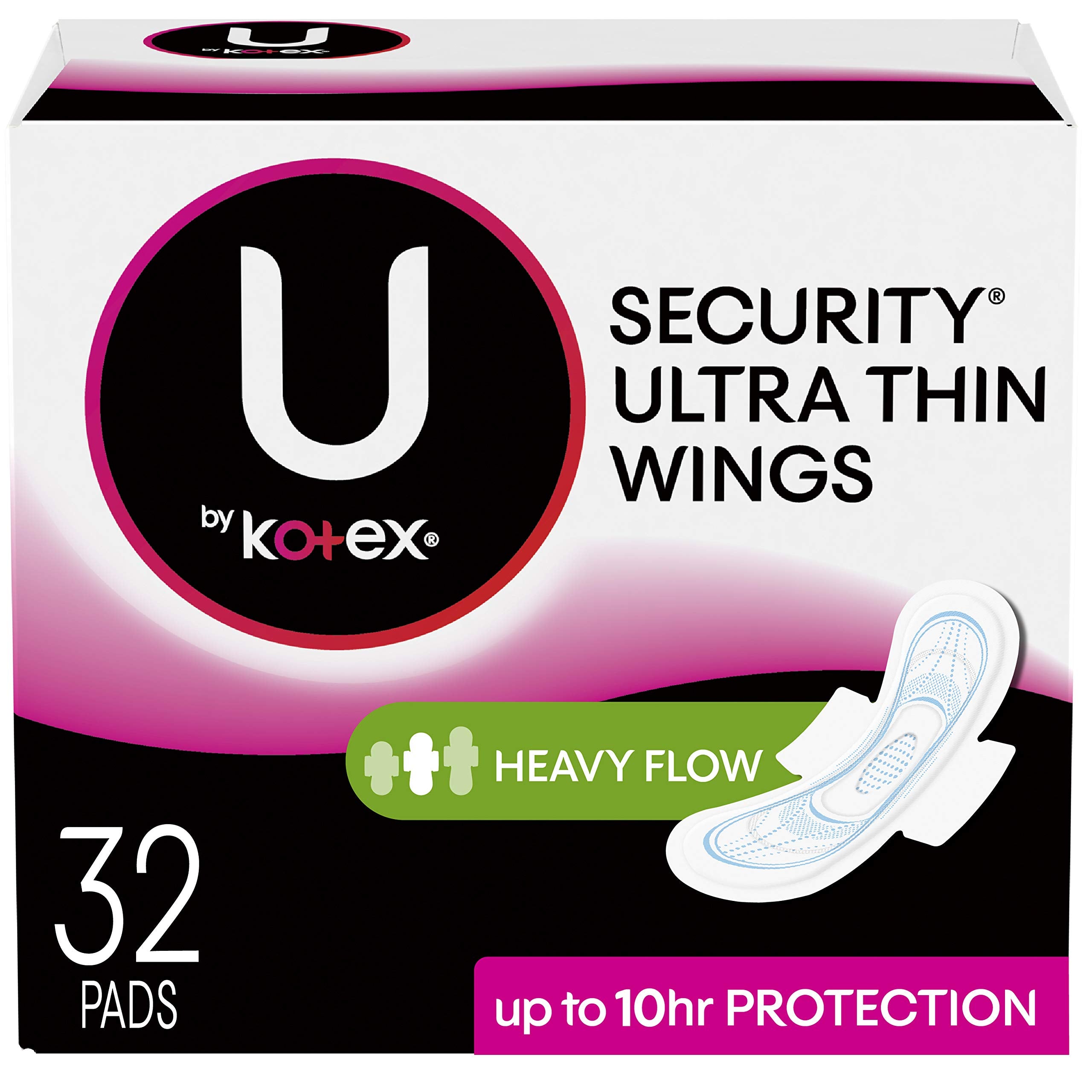U by Kotex Security Ultra Thin Pads with Wings packaging for on-the-go protection