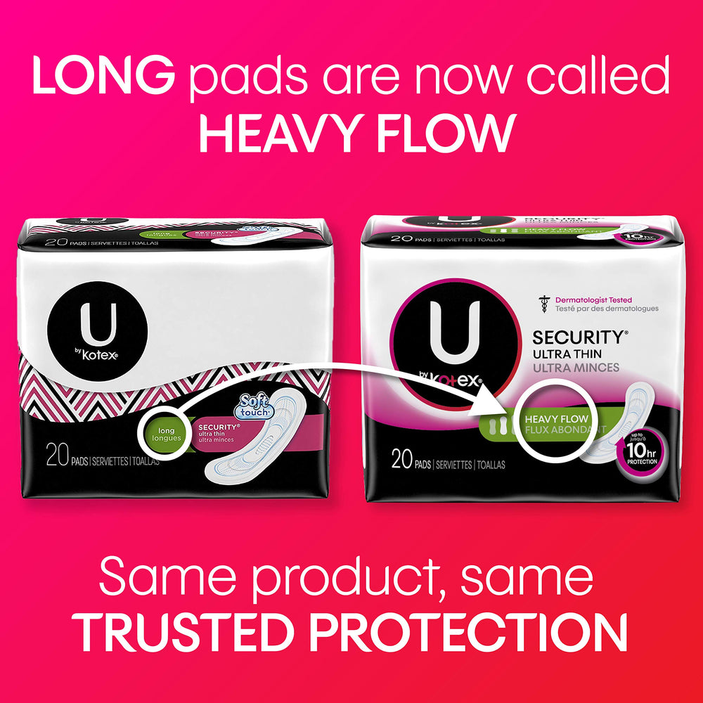 U by Kotex Security Ultra Thin Pads with Wings wing design for secure fit