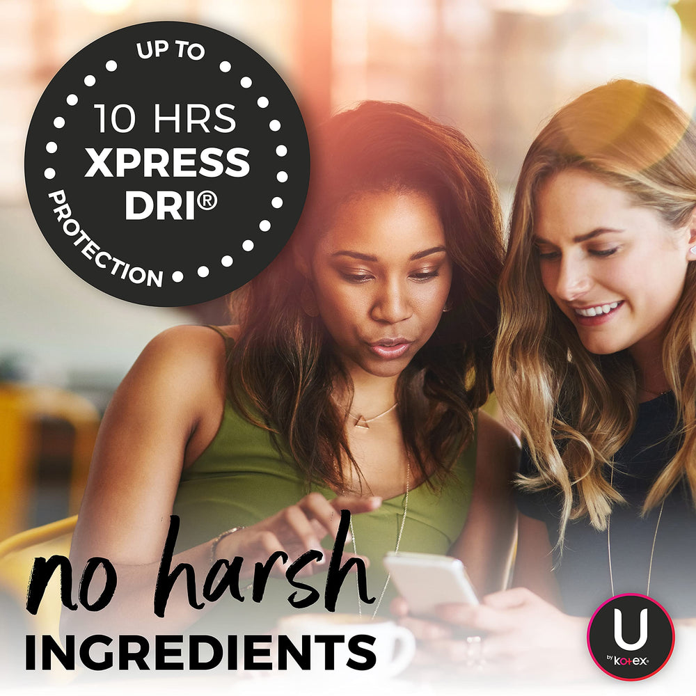 U by Kotex Ultra Thin Long Pads show long coverage with flexible fit.
