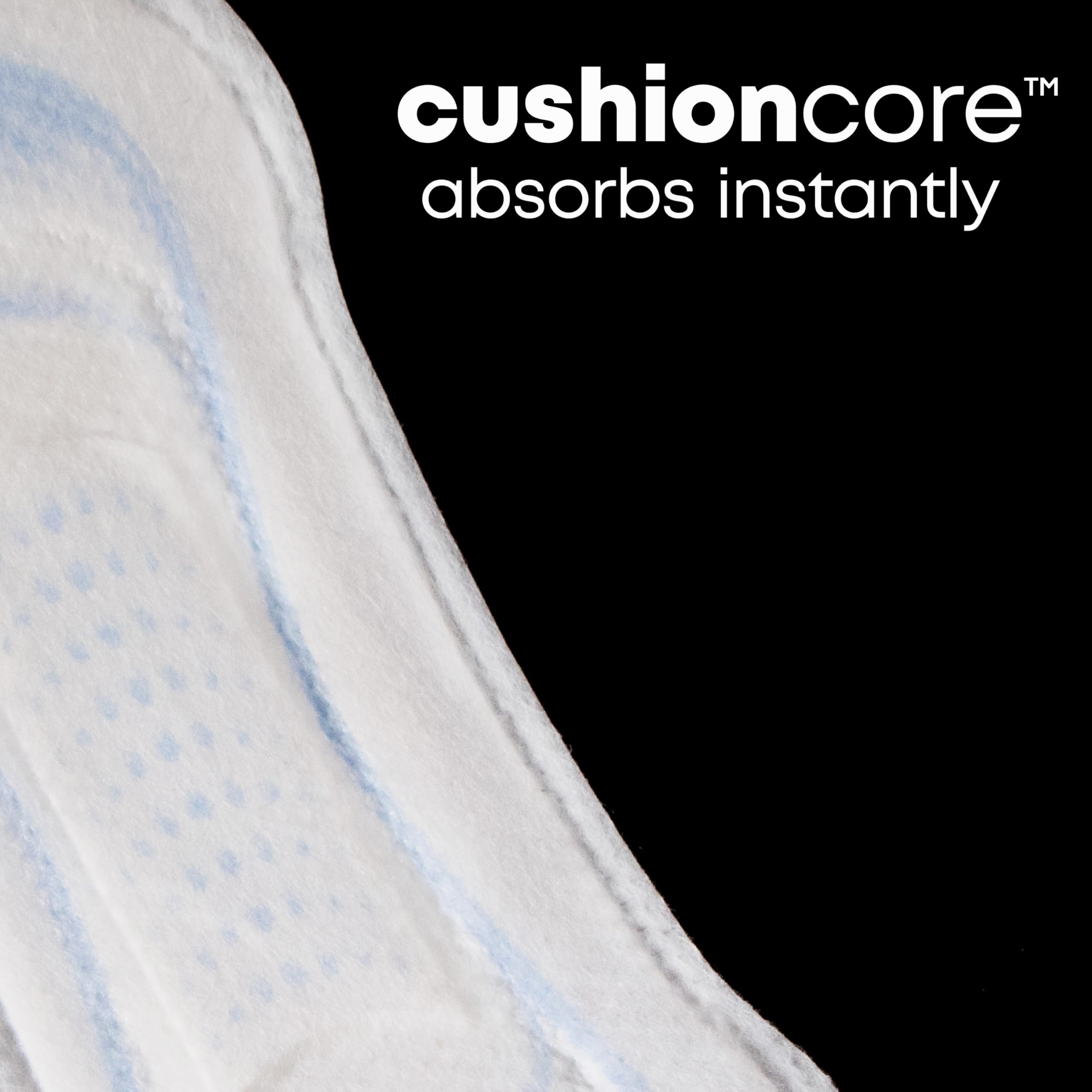 Individually wrapped pads for discreet on-the-go use.