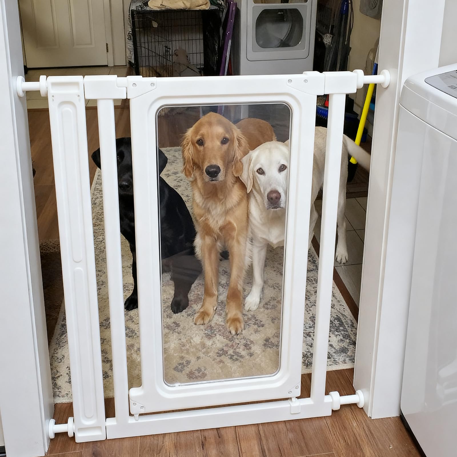 UAISAFER dog gate stopper in doorway for safe pet containment and easy entry.