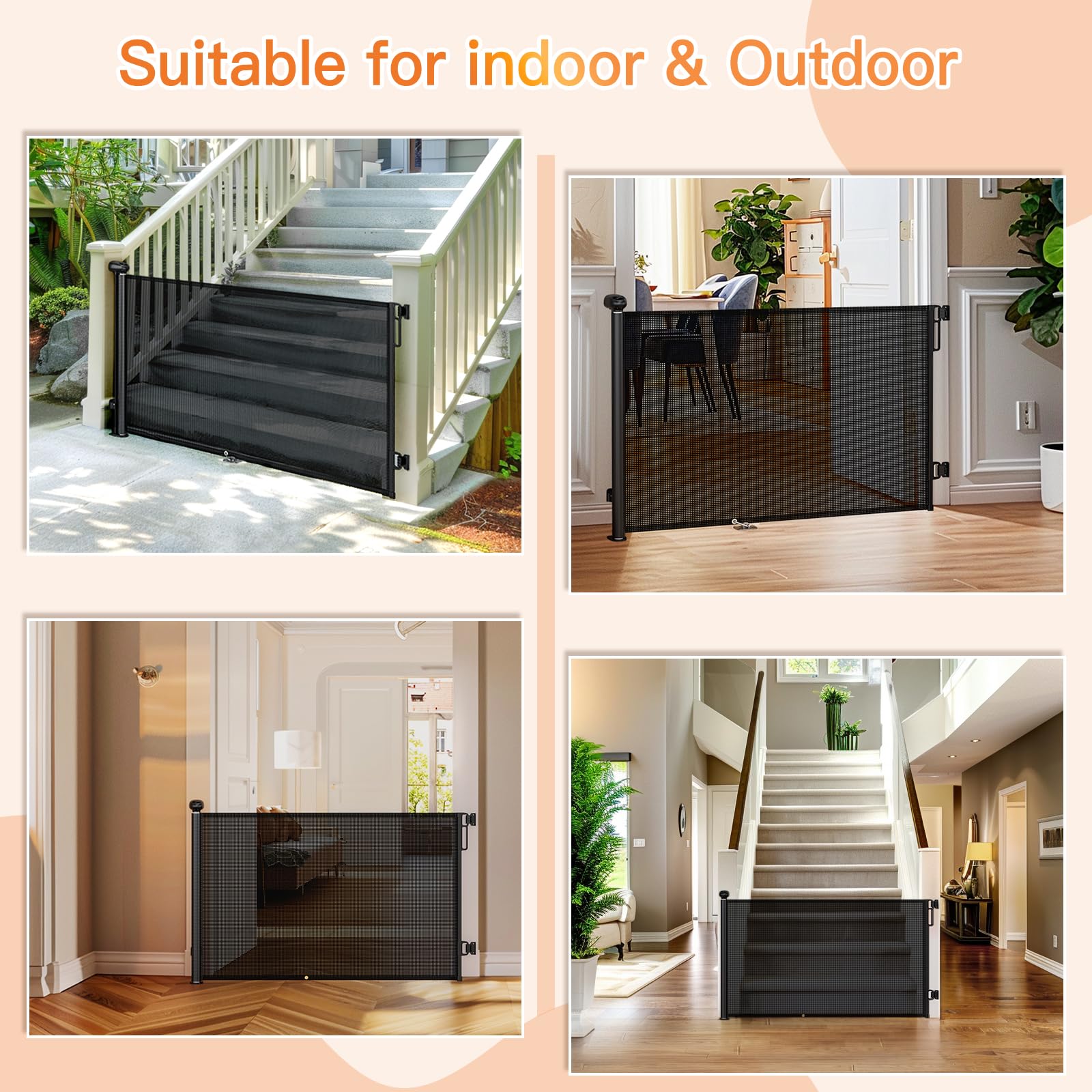 Uamector indoor outdoor gate usable on deck or in doorway for variety.