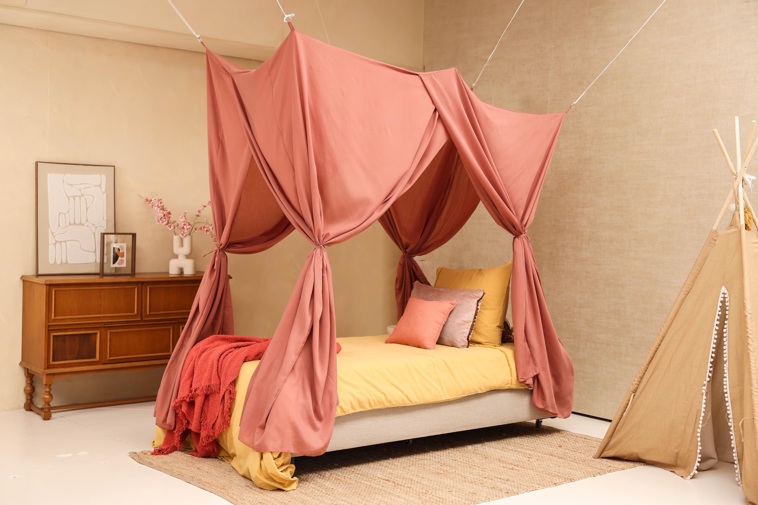 UB-STORE pink bed canopy storage bag for easy transport and gifting