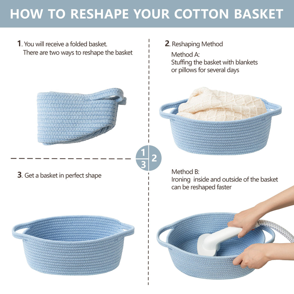 UBBCARE blue bathroom storage basket for compact essentials.